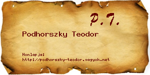 Podhorszky Teodor névjegykártya